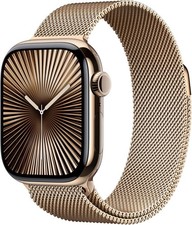 Apple Watch Series 10 GPS LTE 46MM Gold Titanium Case Gold Milanese Loop