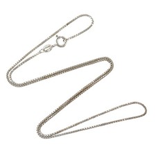 Vintage Italy Sterling Silver 925 Box Chain Necklace 18"