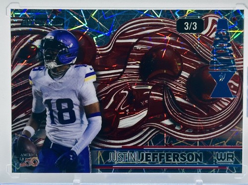 Wild Card 2026 Just Hits250 Justin Jefferson 3/3 Red Laser Groovin’ LSU Vikings