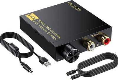PROZOR 192kHz Digital Analog Konverter DAC Switch mit 5,1CH Dolby DTS Decoder