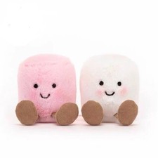 Jellycat AMUSEABLE PINK AND WHITE MARSHMALLOWS Soft Plush Toy Best Gift for Kids