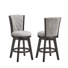 Kings Brand Furniture-Boyce 24 Upholstered Counter Hight Swivel Stools (Set of