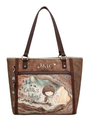 Anekke Core Shopping Bag Shopper Tasche Multicolor dunkelbraun grau