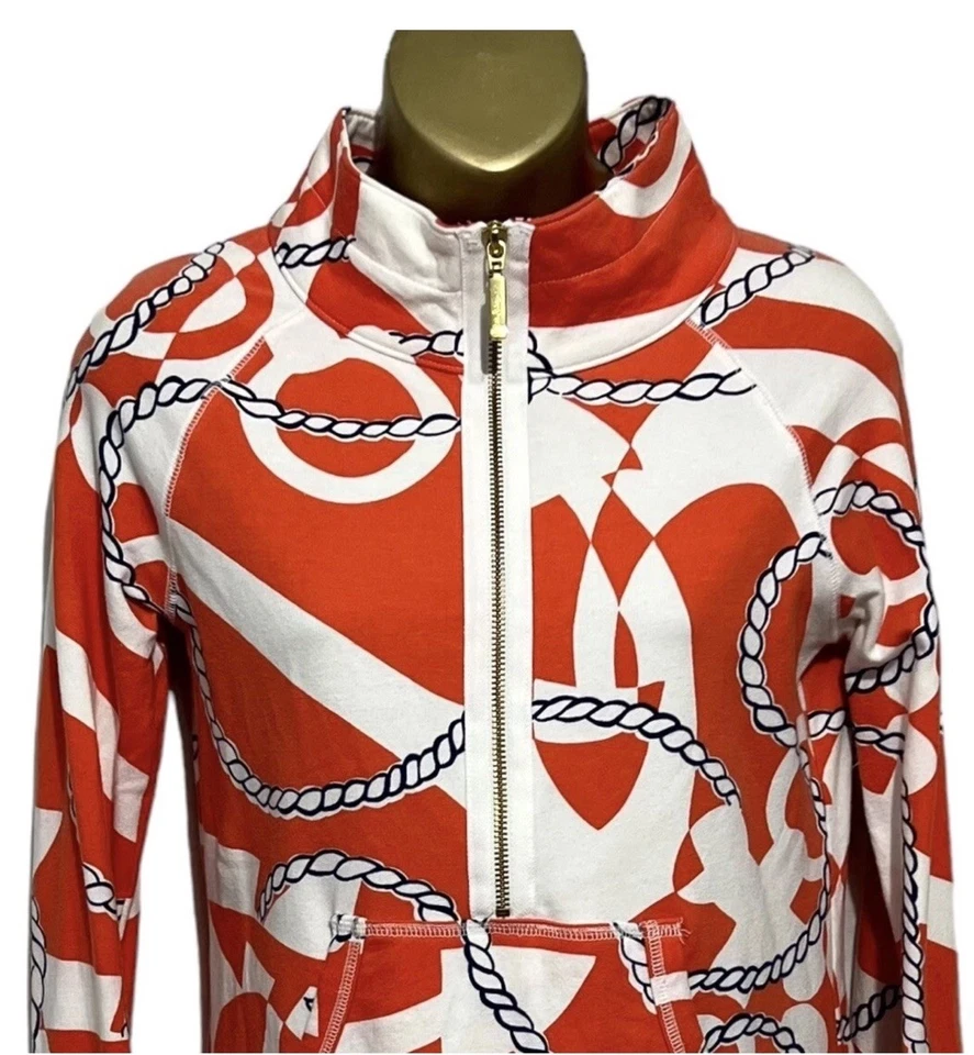 Lilly Pulitzer Booze Cruise Skipper Popover Naranja Pequeño Foto 2 de 4