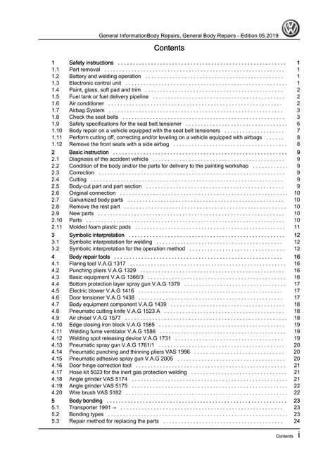 VW Passat General Information Body Repairs Workshop Guide eBook - Image 7