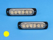 LED-Front-/Heckblitzer SuperThin ST6, gelb, Einbaumontage, Axixtech