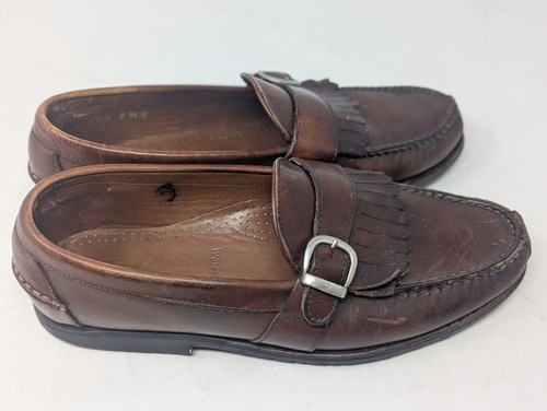 Allen Edmonds Halbschuhe Herren 11-1/2D Braun Leder Kiltie Schnalle Waterbury Schuhe - Bild 5 von 14