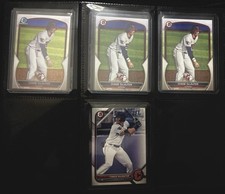 2022  Chase DeLauter 1st Bowman, Bowman Chrome, Bowman rookie RC lot - CENTERED