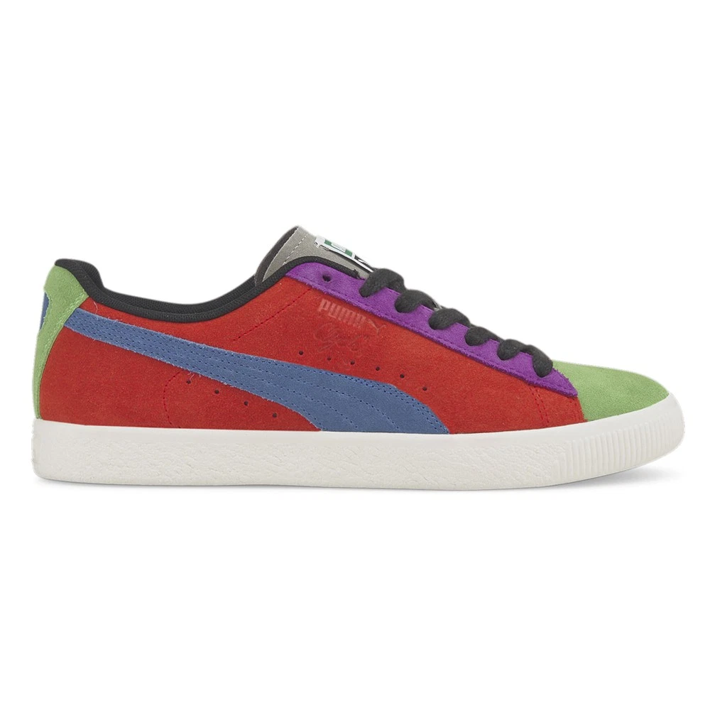 Scarpe casual sneakers Puma Clyde Culture stringate uomo blu verde rosso 39008801
