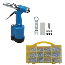 Air Hydraulic Rivet Gun Pop Riveter 3/16" 5/32" 1/8" 3/32" With 650pc Rivets