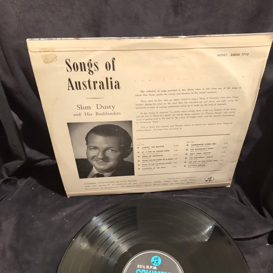 Slim Dusty-Songs Of Australia-LP. 1964. Aus Press Mono. EX/VG+. Country. - image 2 of 4
