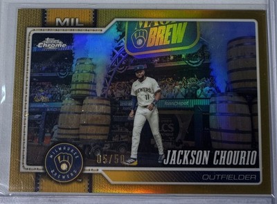 Topps Chrome 2026 Jackson Chourio Milwaukee Brewers Gold /50 Image Variation