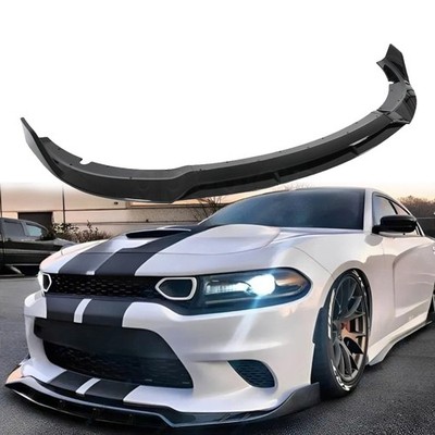 For Dodge Charger SRT 2015-2023 V2 Style Glossy Black Front Bumper Lip Splitter