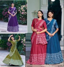 Latest Cotton Chanderi Lehenga Choli With Dupatta For Indian Festival Wear