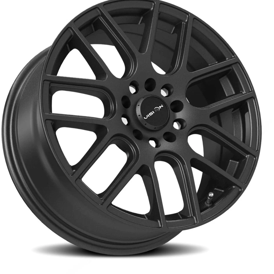 (4) Vision 426 Cross 15x6.5 4x100/4x4.5" +38mm Matte Black Wheels Rims 15" Inch Foto 3 de 4