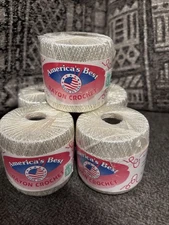 America's Best Rayon Crochet Thread Color 1 White 100 Yards Lot Of 5 NEW NICE!