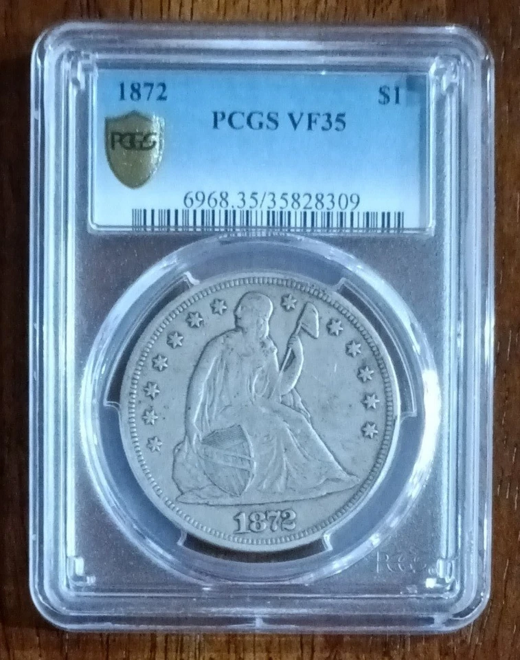 1872 Liberty Seated dollar, NGC VF-35 - Image 2 of 4