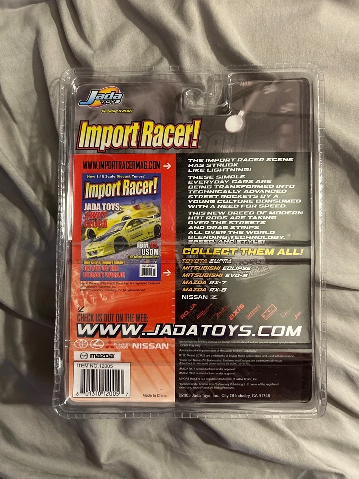 1:64 Jada Import Racer Mitsubishi EVO-8 Yellow 2003 - Image 2 of 2