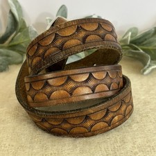 Tooled Genuine Leather Belt 38 End To Middle Hole