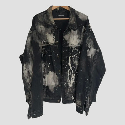 Balenciaga Paint Splattered Denim Jacket