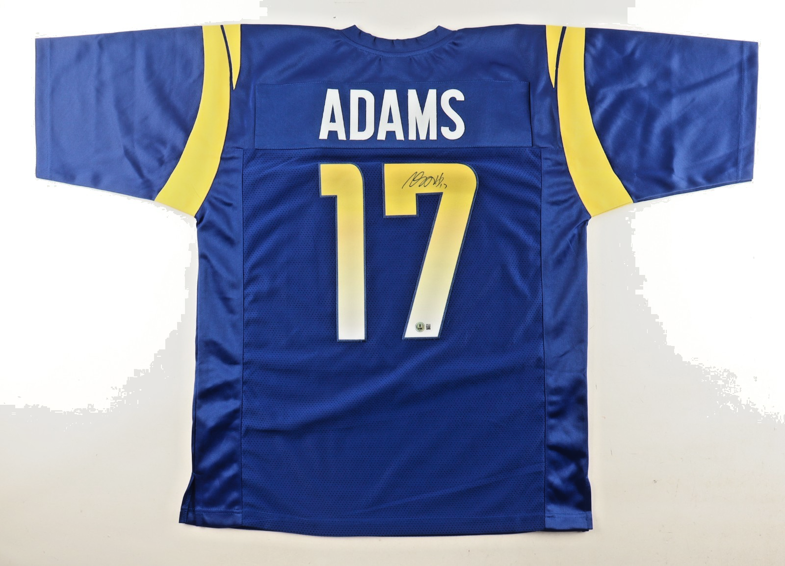 Davante Adams Autographed Signed Los Angeles Rams Blue Jersey Beckett Certified 