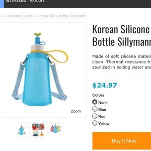 2 Jumony Korean Water Pouch Roll Up Water Bottle Size OS