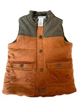 Tommy Bahama Boys Vest 4T Orange Brown Corduroy Utility Outdoor Pockets