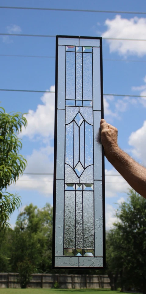 Clear, beveled stained glass window hanging sidelight ,transom ,obscure texture - Image 4 of 4