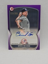 2021 1st Bowman Brock Selvidge Purple Auto Yankees Prospect RC /250 Rookie