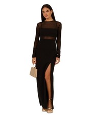 Adrianna Women's Mesh-Panelled Column Gown - Black - 10