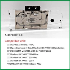GPU Water Cooling Block For XFX Radeon RX 7900 XTX Merc 310 OC/Black Edition