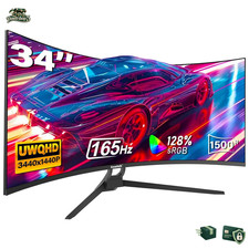Gaming Monitor 34 Zoll 165Hz 1500R Ultrawide UWQHD 3440x1440 VA Displayport HDMI