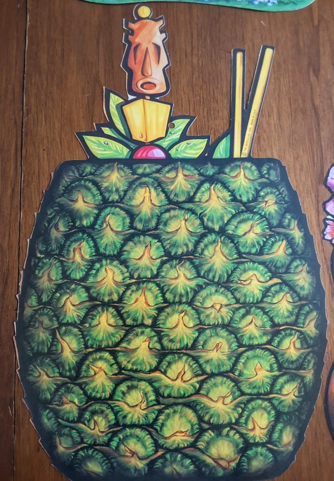 (4) - 4 pc Set Vintage Beistle Hula - Tiki - Hawaiian Die Cut Decorations- 1979 - Image 4 of 4