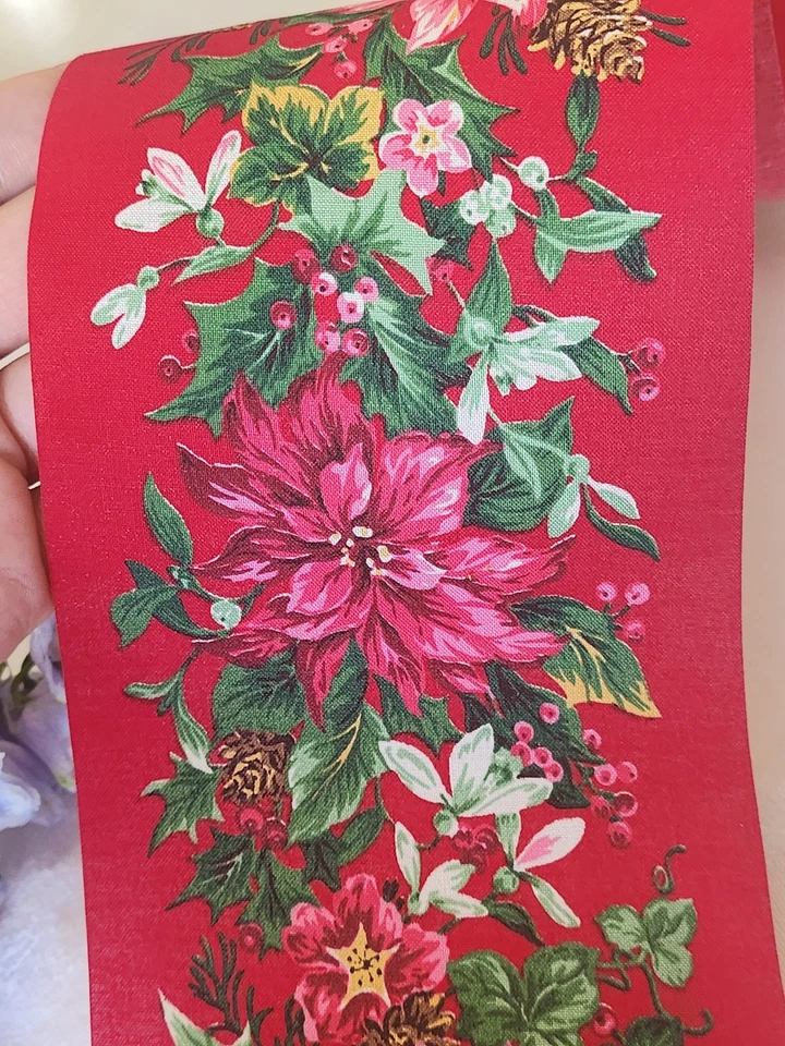 Large galon ancien rouge grosse fleur 10, 5 cm au métre XXL  B9 - Photo 4/4