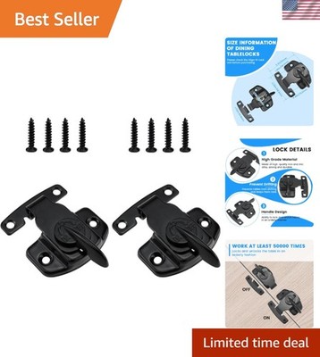 Versatile Metal Table Connectors - 2 Pack Rust-Resistant Locks for Stability