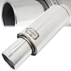 Megan Type-SP 2.5" Inlet Weld On Universal Exhaust Muffler 4" Inward Rolled Tip