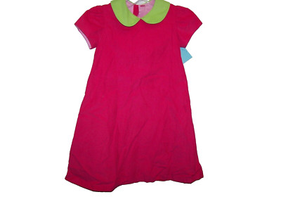 Anavini Girls Pink Striped Float Dress with Collar - Embroidered Ice Cream Cones main image 0
