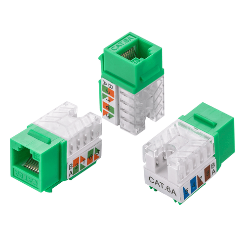 Cat6A Keystone Jack Network 45 Degree RJ45 White Blue Black Green Punch Down lot - Picture 12 of 24