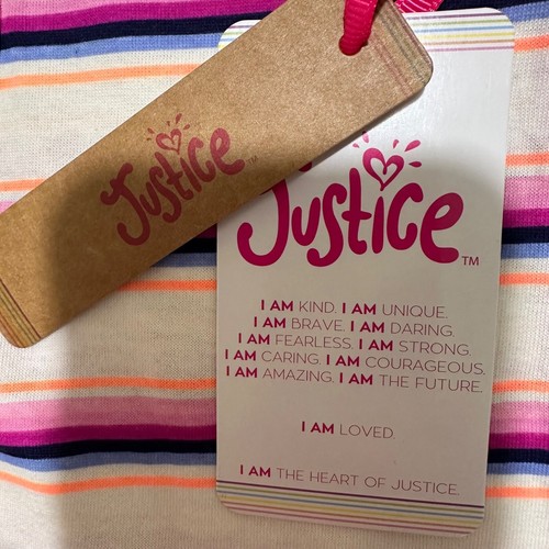 Justice Girls Size L (12/14) Striped Front Tie Knot Tank Top ~ NWT - Picture 6 of 7