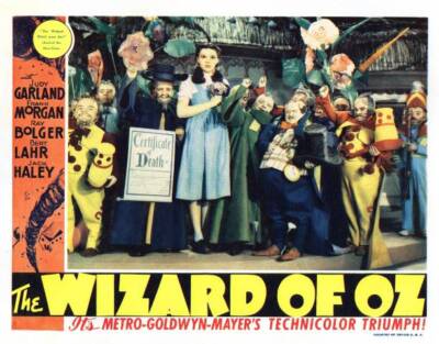 The Wizard Of Oz lobby card Meinhardt Raabe Judy Garland 1939 OLD MOVIE PHOTO