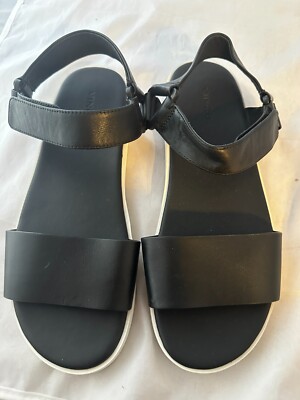 Vince Black Leather Slingback Sport Sandal, Women Size 9 (39 EU) $280  NEW
