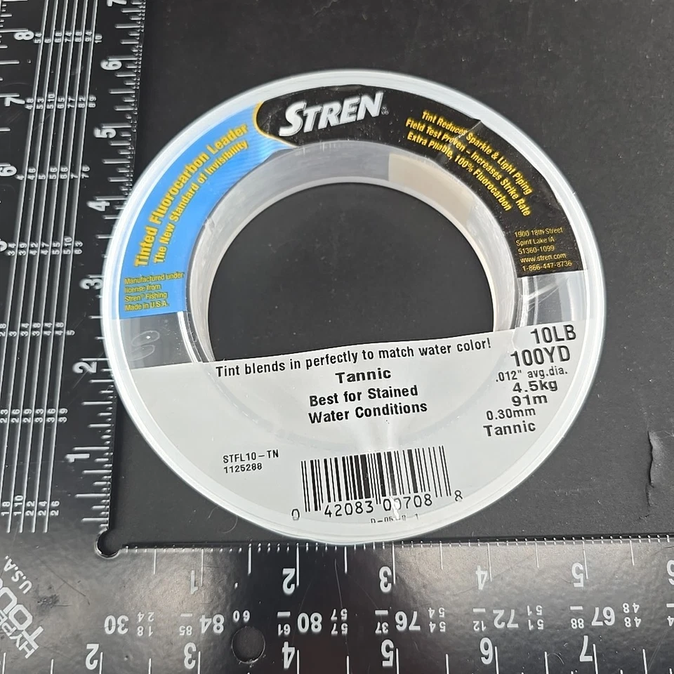 Stren 100% Fluorocarbon Leader 10 lb 100 Yd Tannic - ¡COINCIDE CON ACUARELA! Foto 4 de 4