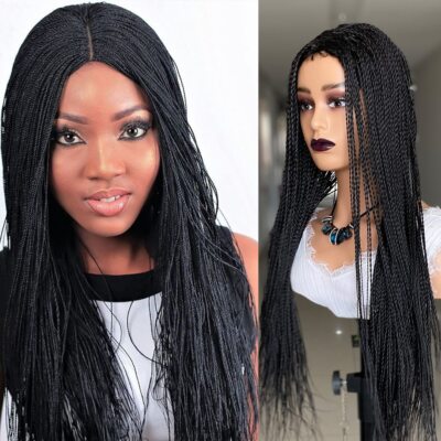 Long 2 Twist Box Braids Wig 30 Inch Micro Box Braids Fake 