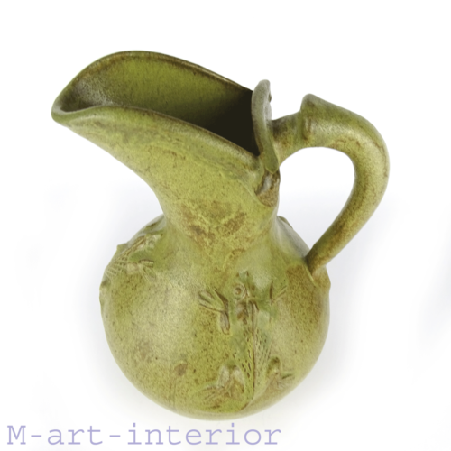 Brocca in ceramica con lucertole rinascimentali, brocca vino, brocca brocca brocca, vintage art deco - Foto 1 di 11