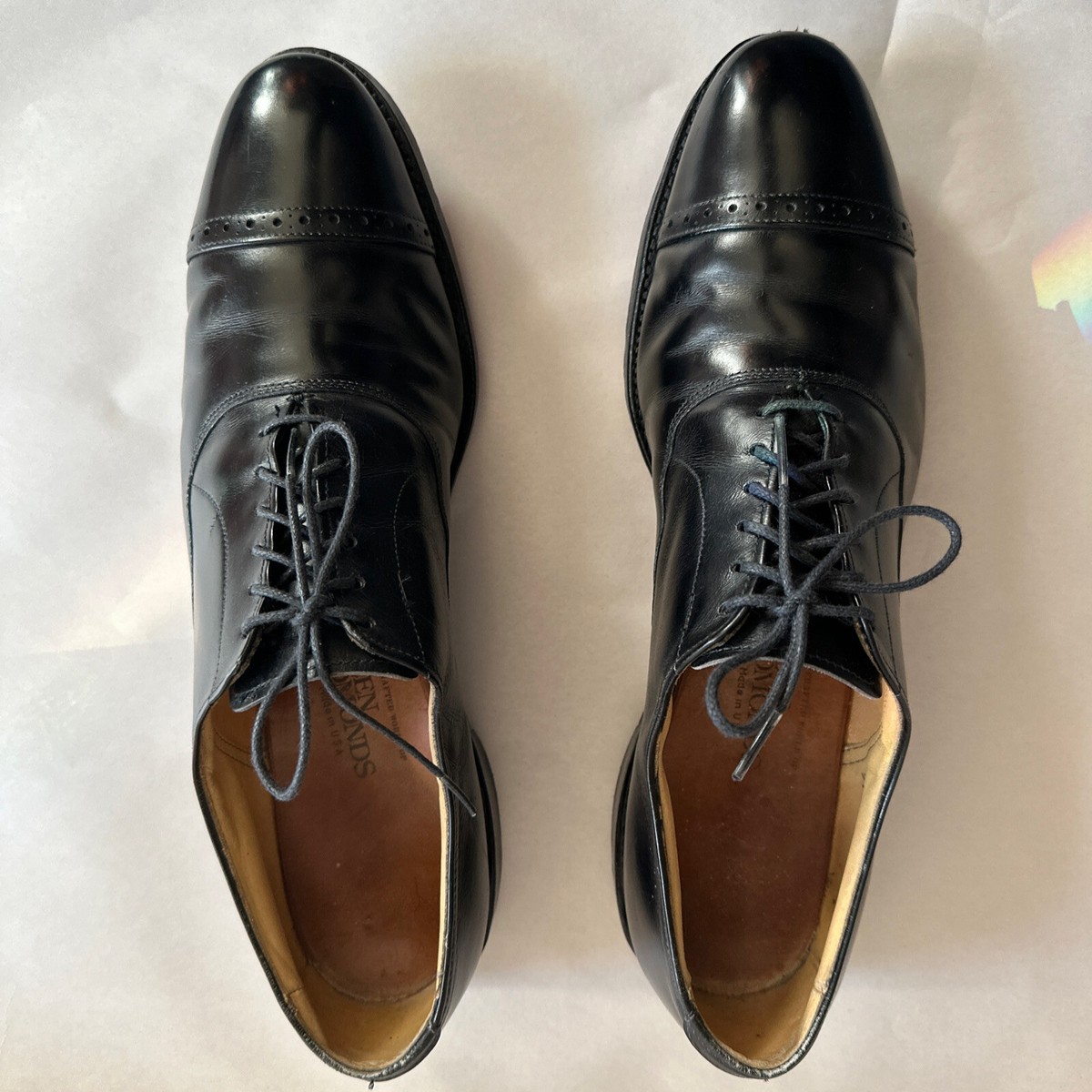 ALLEN EDMONDS Fifth Avenue 5705 Men's Size 11 AAA Black Cap-Toe