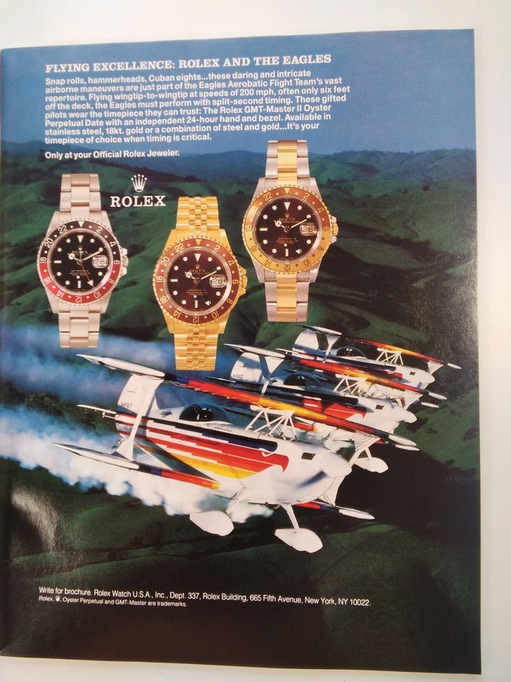 Air & Space Magazine Smithsonian Rare Vtg 1992 Private Military Jets Rolex Ad - Image 2 of 4