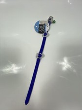 Tiny Pet Products Adjustable Cat Collar w/Bell  Rhinestones 12" Long Blue