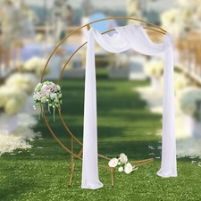 7ft Gold Metal Crescent Moon Wedding Arch Stand, Curved Flower Balloon Frame