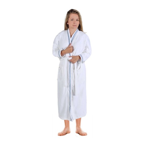 Tinsel Turkish Unisex Cotton Kimono Terry Bath Robe Absorbent Adults Bathrobe - 第 12/40 張圖片