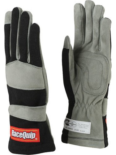 RaceQuip 351005 351 SERIES 1 LAYER NOMEX RACE GLOVES SFI 3.3/ 1 CERTIFIED; BLACK LARGE main image 0